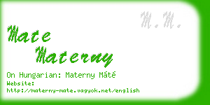 mate materny business card